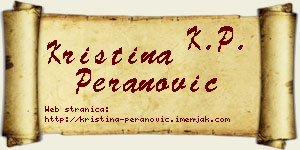 Kristina Peranović vizit kartica
